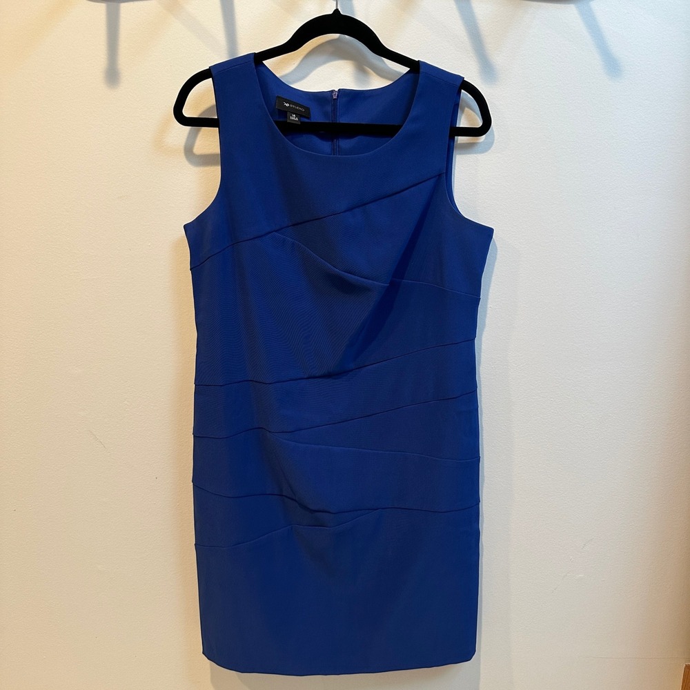 AB Studio Royal Blue Sleeveless‎ Tiered Sheath Dress Size 14 0328R49